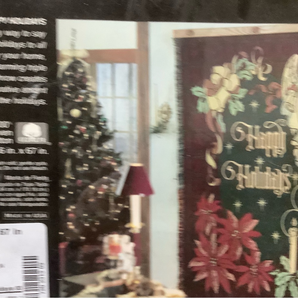 Vintage Holiday decorative triple woven trow blanket knit Happy Holidays throw